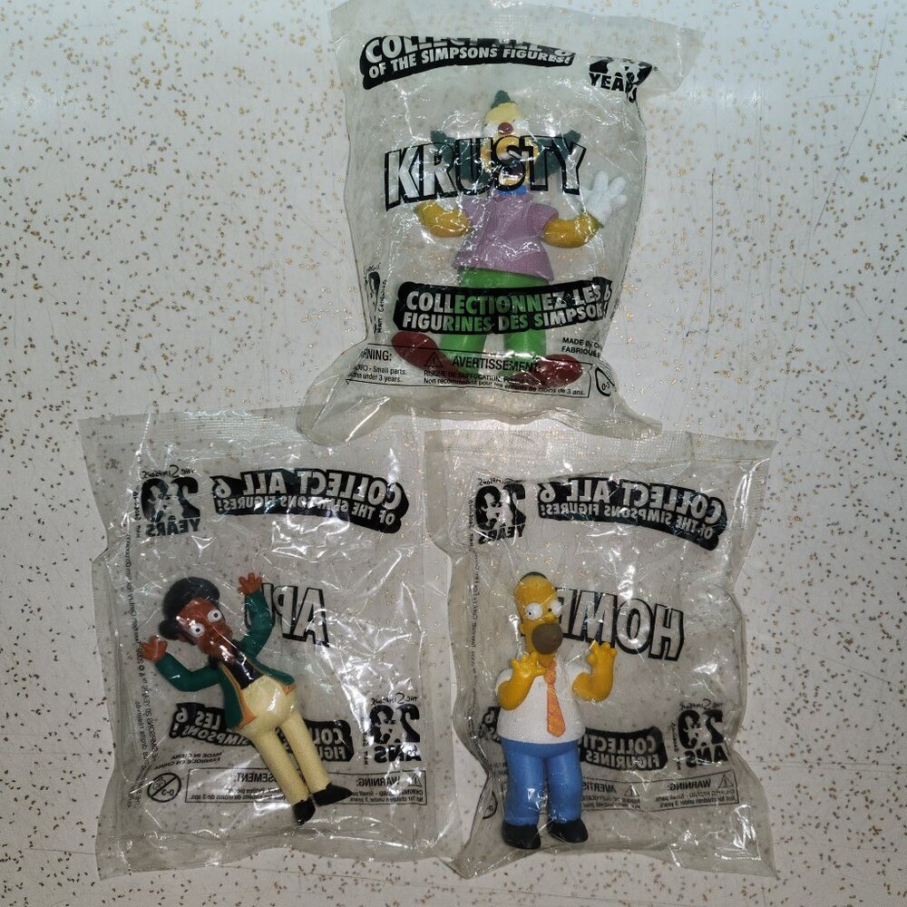 Simpsons 20th Anniversary KFC Collectible Figures in original Packaging Set of 3
